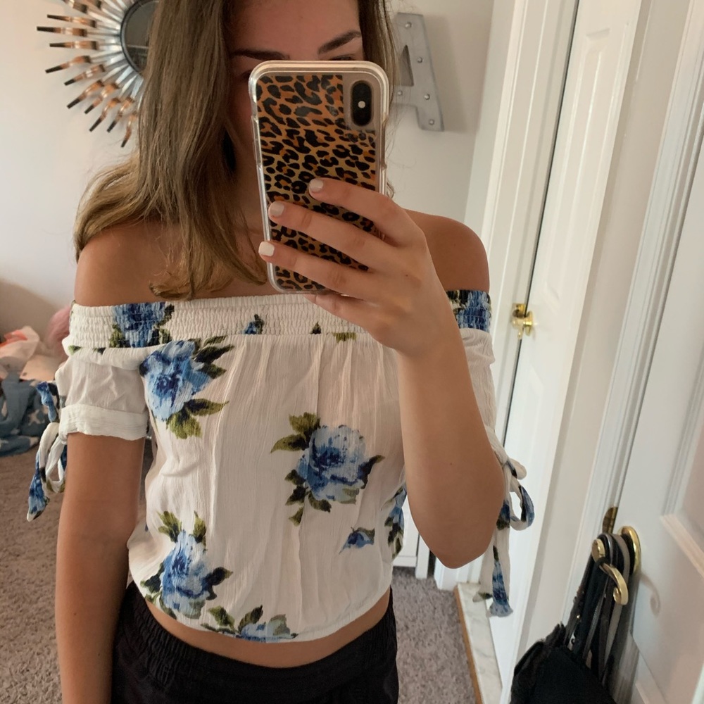 Kendall & Kylie floral off the shoulder top